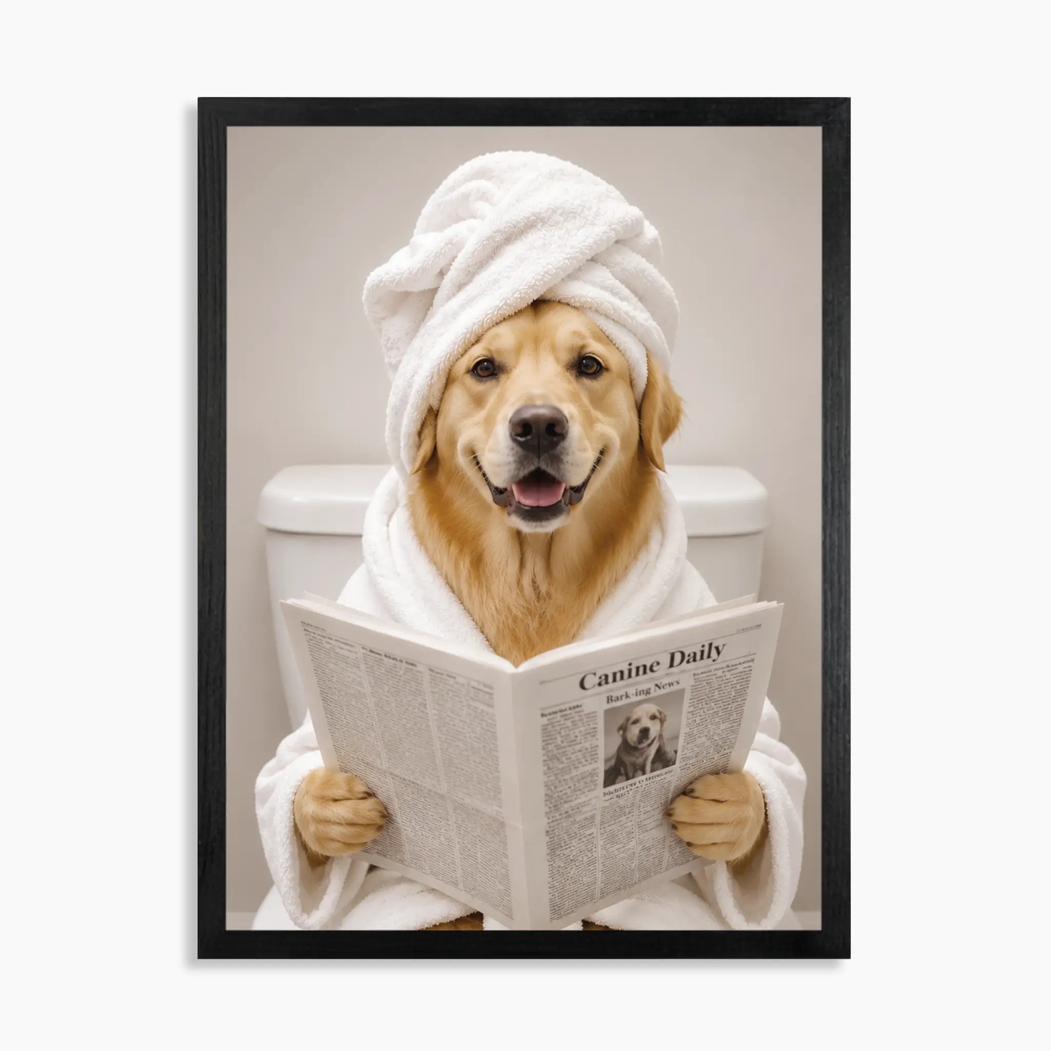Custom Pet Bathroom Wall Art – Your Dog or Cat on the Toilet