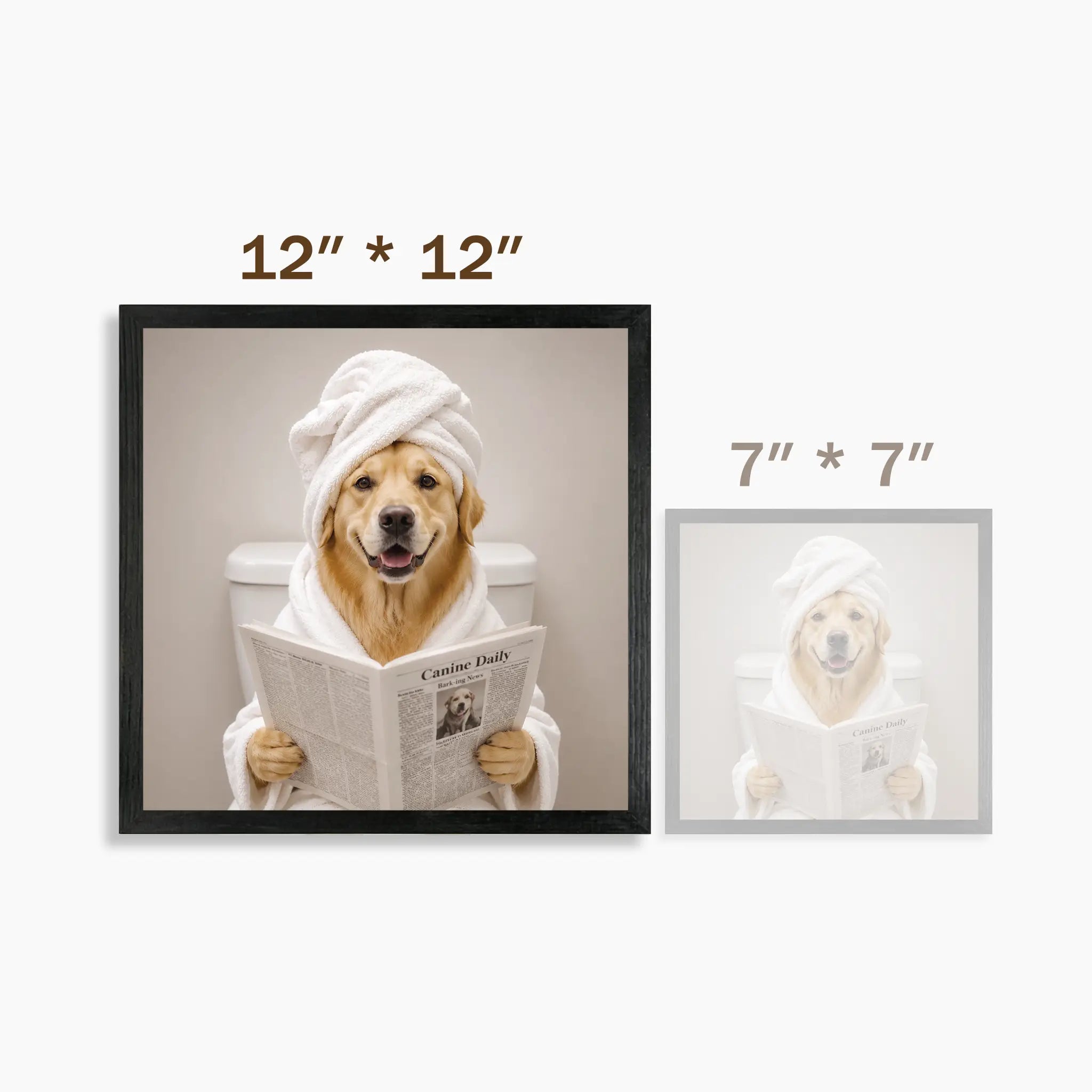 Custom Pet Bathroom Wall Art – Your Dog or Cat on the Toilet