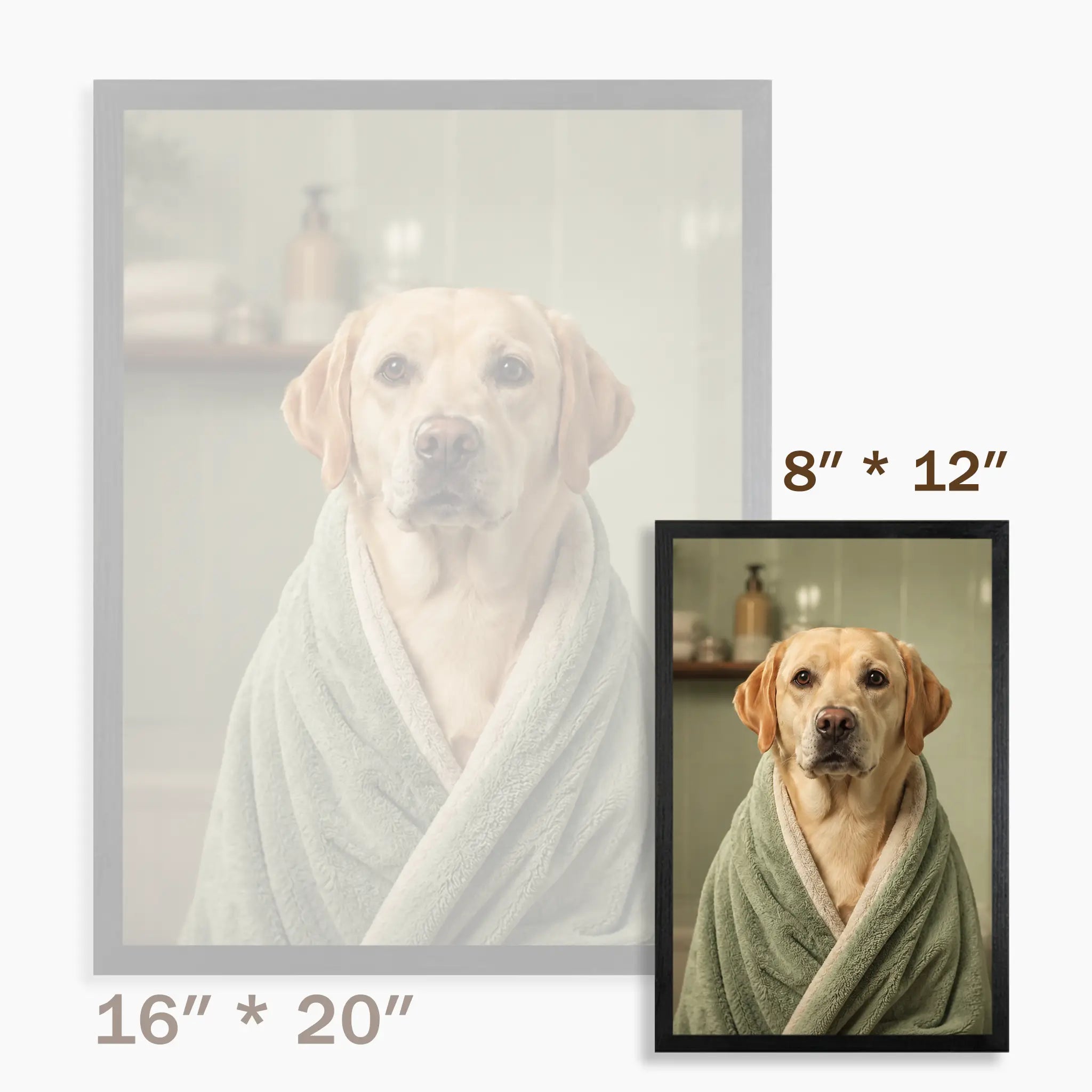 Custom Pet Bathroom Wall Art – Your Dog or Cat in a Spa Robe