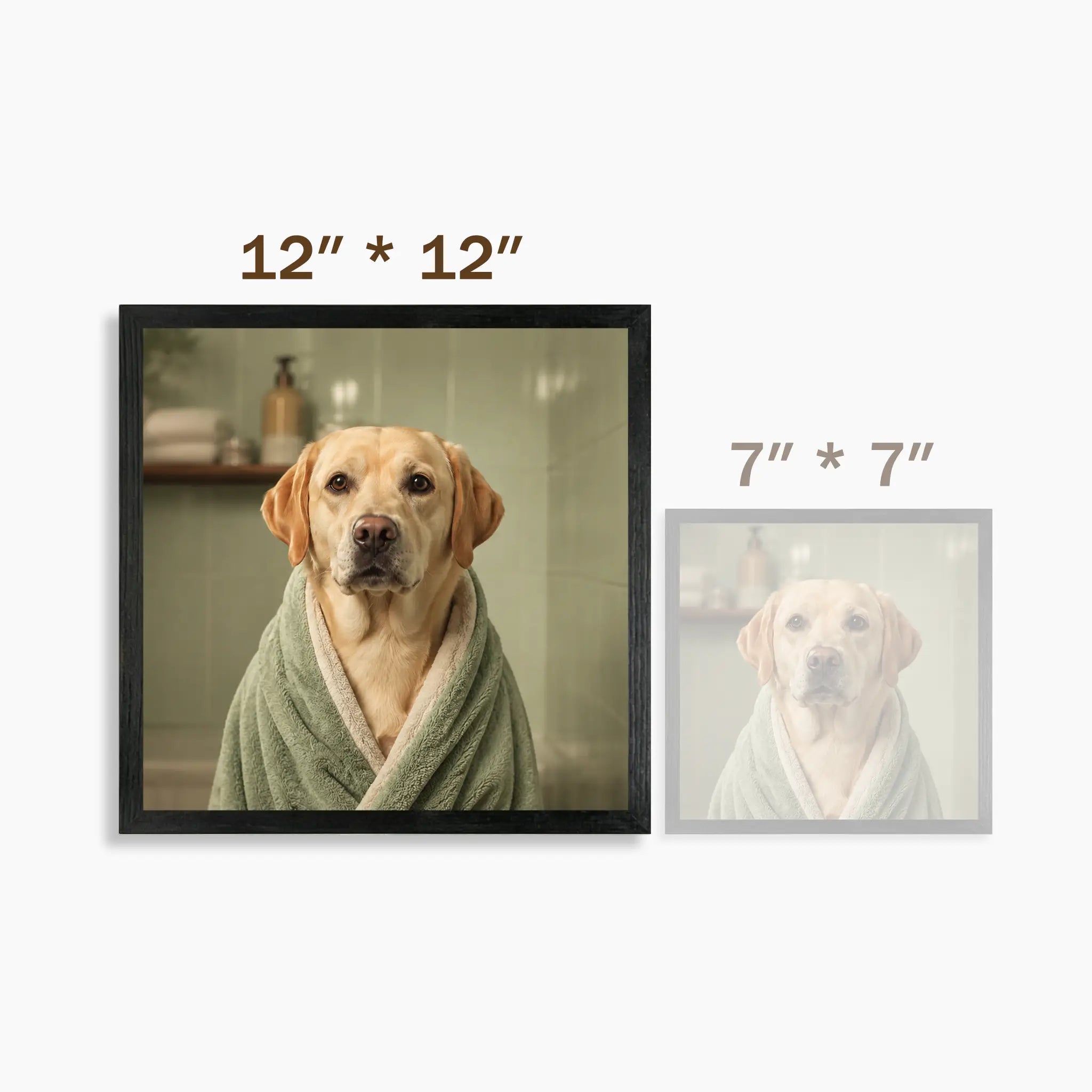 Custom Pet Bathroom Wall Art – Your Dog or Cat in a Spa Robe