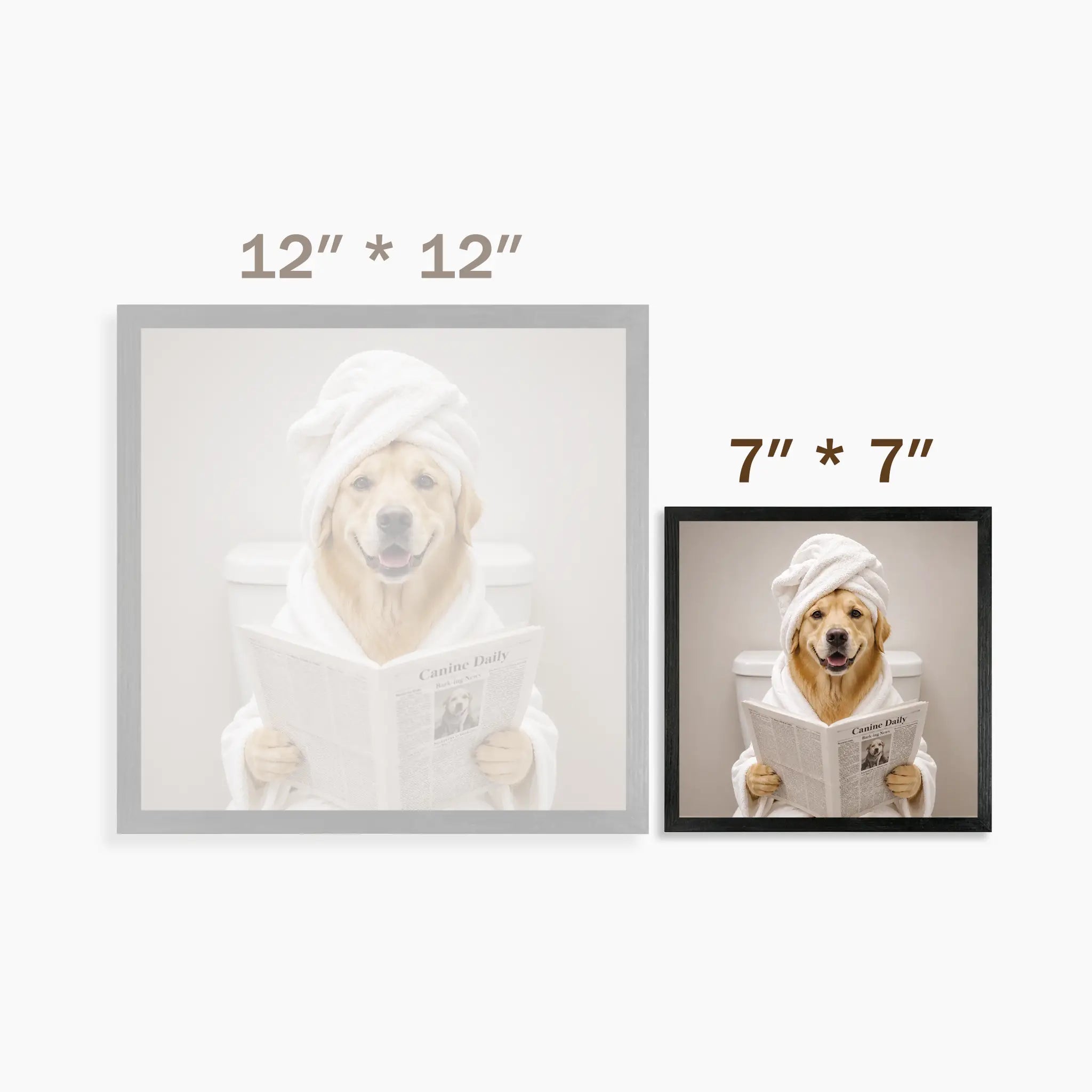Custom Pet Bathroom Wall Art – Your Dog or Cat on the Toilet