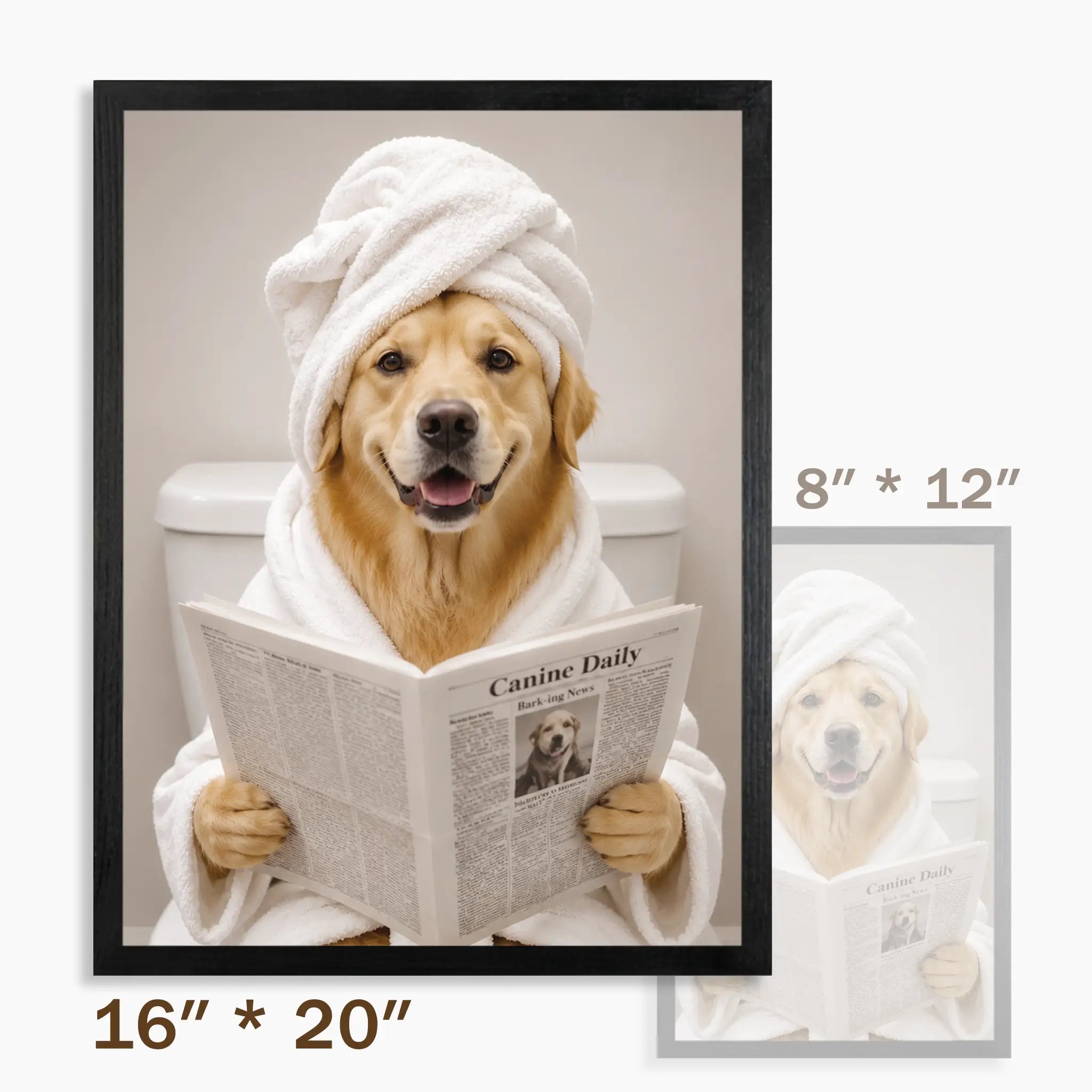 Custom Pet Bathroom Wall Art – Your Dog or Cat on the Toilet