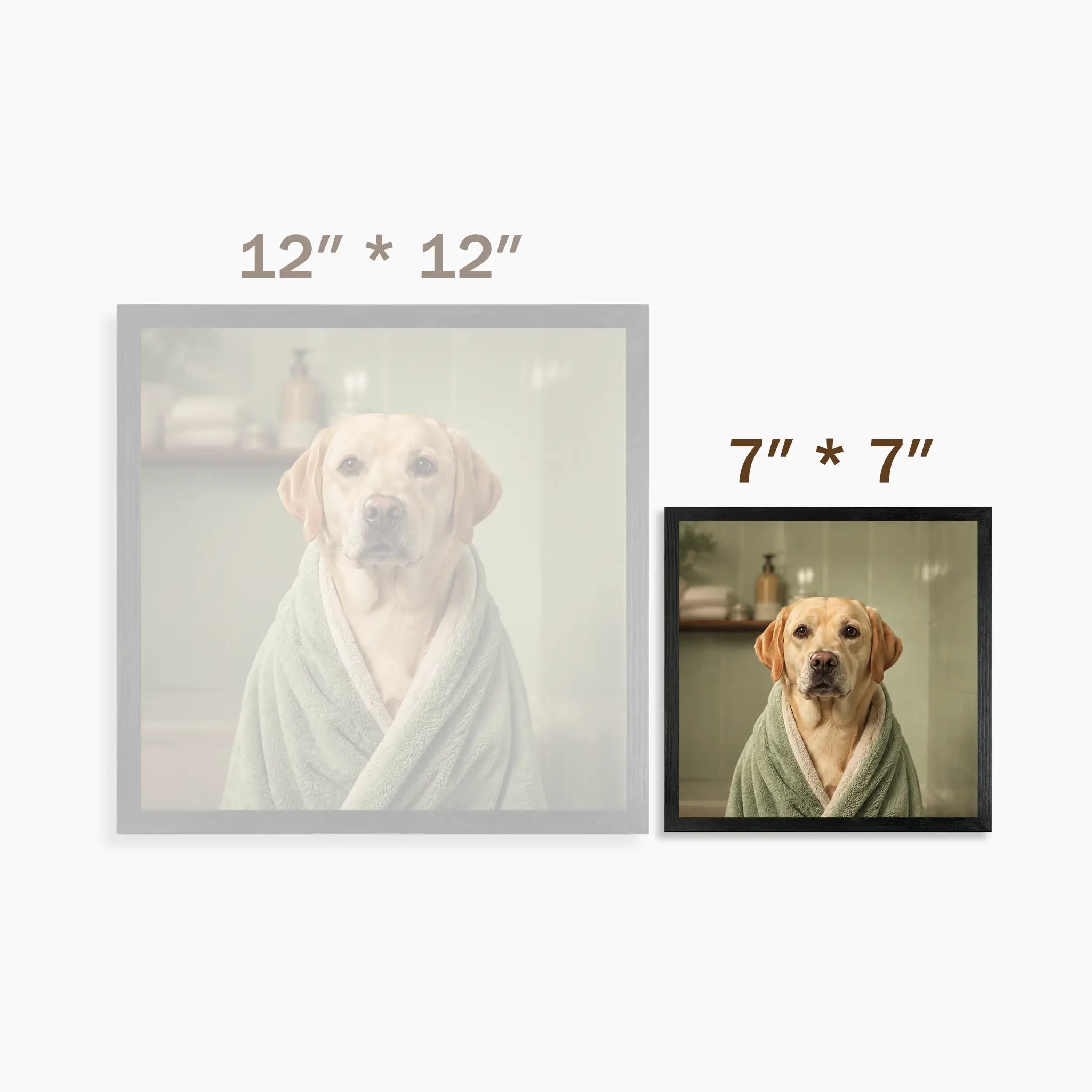 Custom Pet Bathroom Wall Art – Your Dog or Cat in a Spa Robe