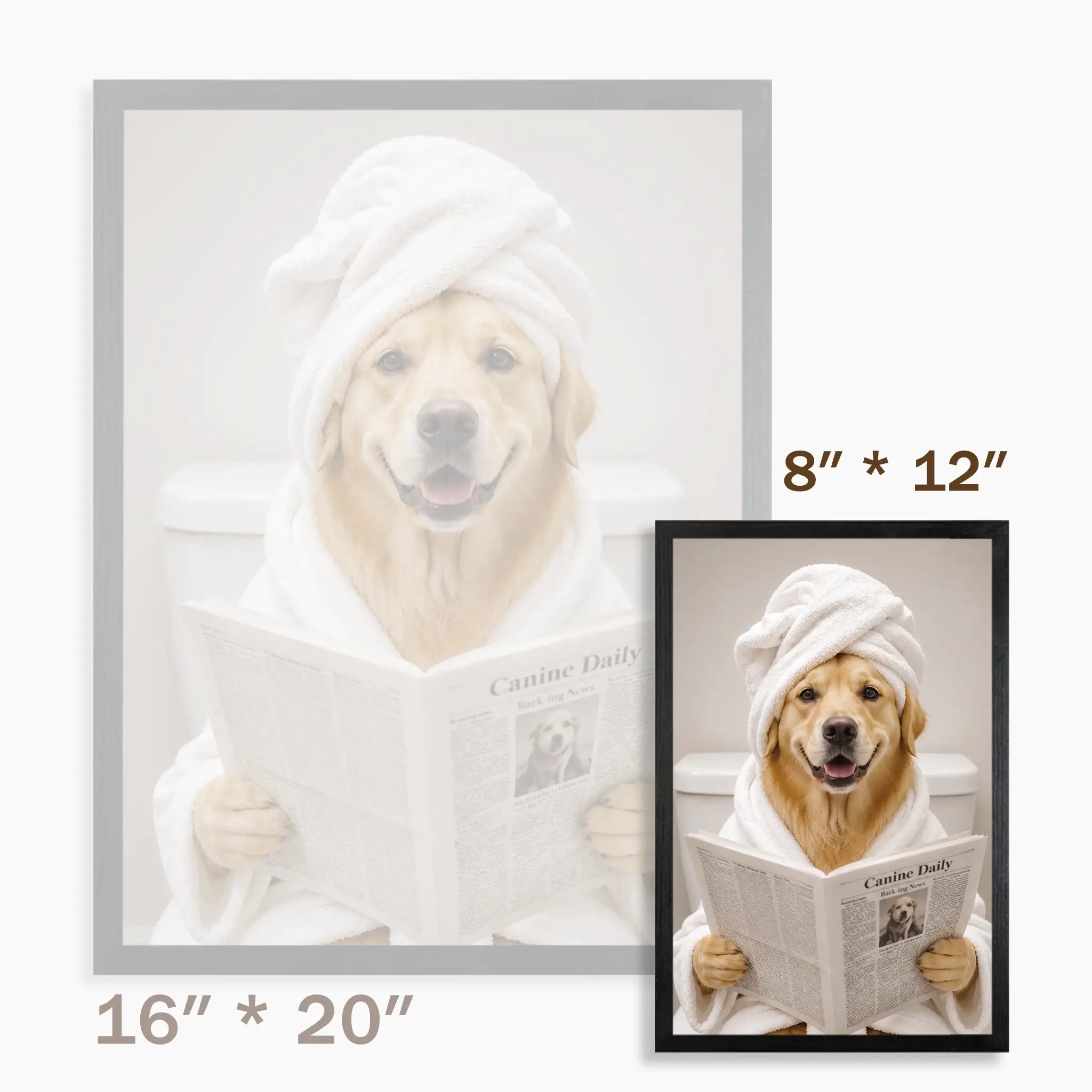 Custom Pet Bathroom Wall Art – Your Dog or Cat on the Toilet