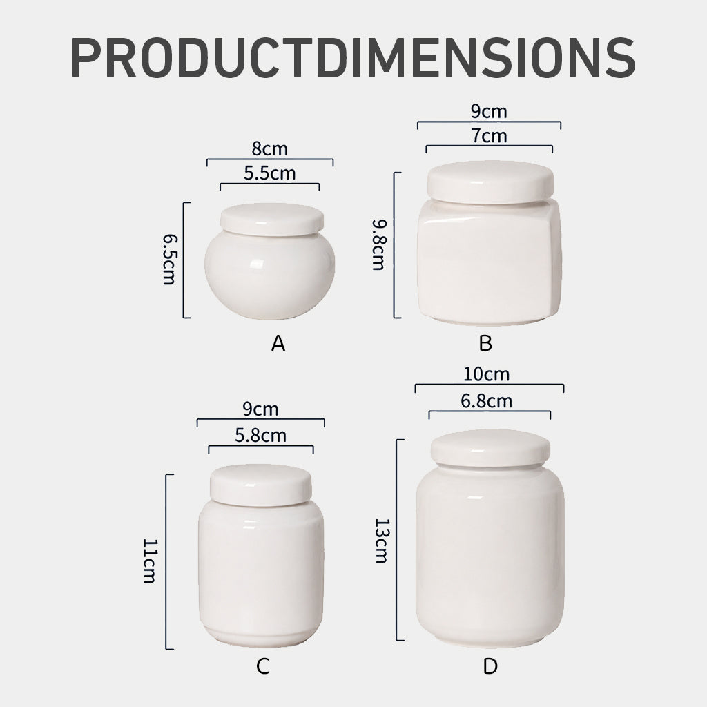 Size comparison of personalized ceramic pet urns across small, medium, and large variants