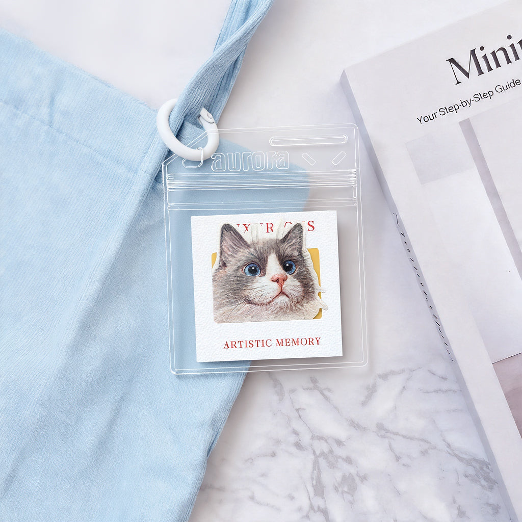 Personalized cat portrait keychain displayed as a gift for cat moms