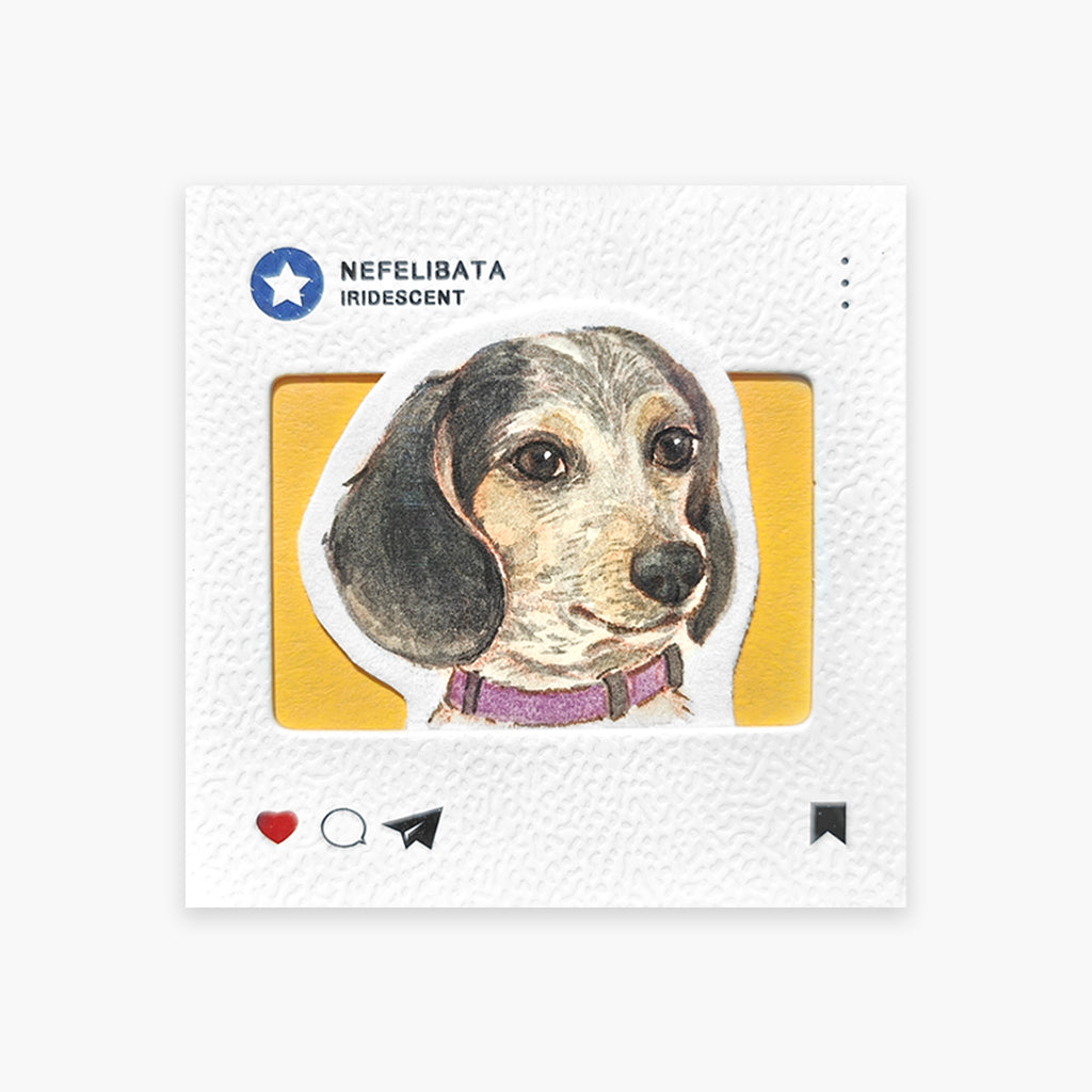 Custom dog portrait keychain with hand-painted watercolor illustration on a round charm