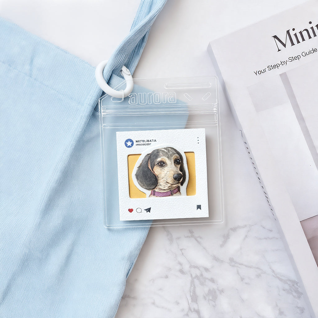 Personalized dog portrait keychain displayed as a gift for dog moms