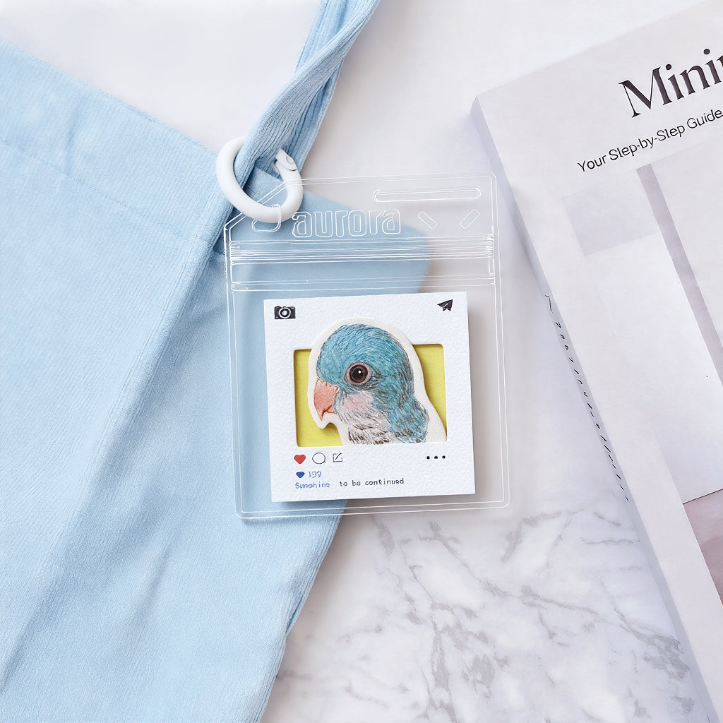 Personalized parrot portrait keychain as a custom gift for bird owners