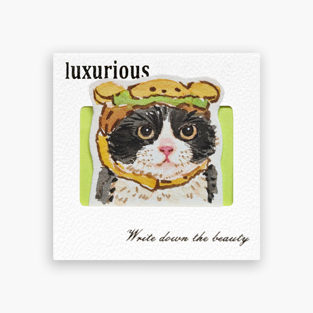 Custom fun pet portrait keychain with hand-painted watercolor pet in a playful costume scene