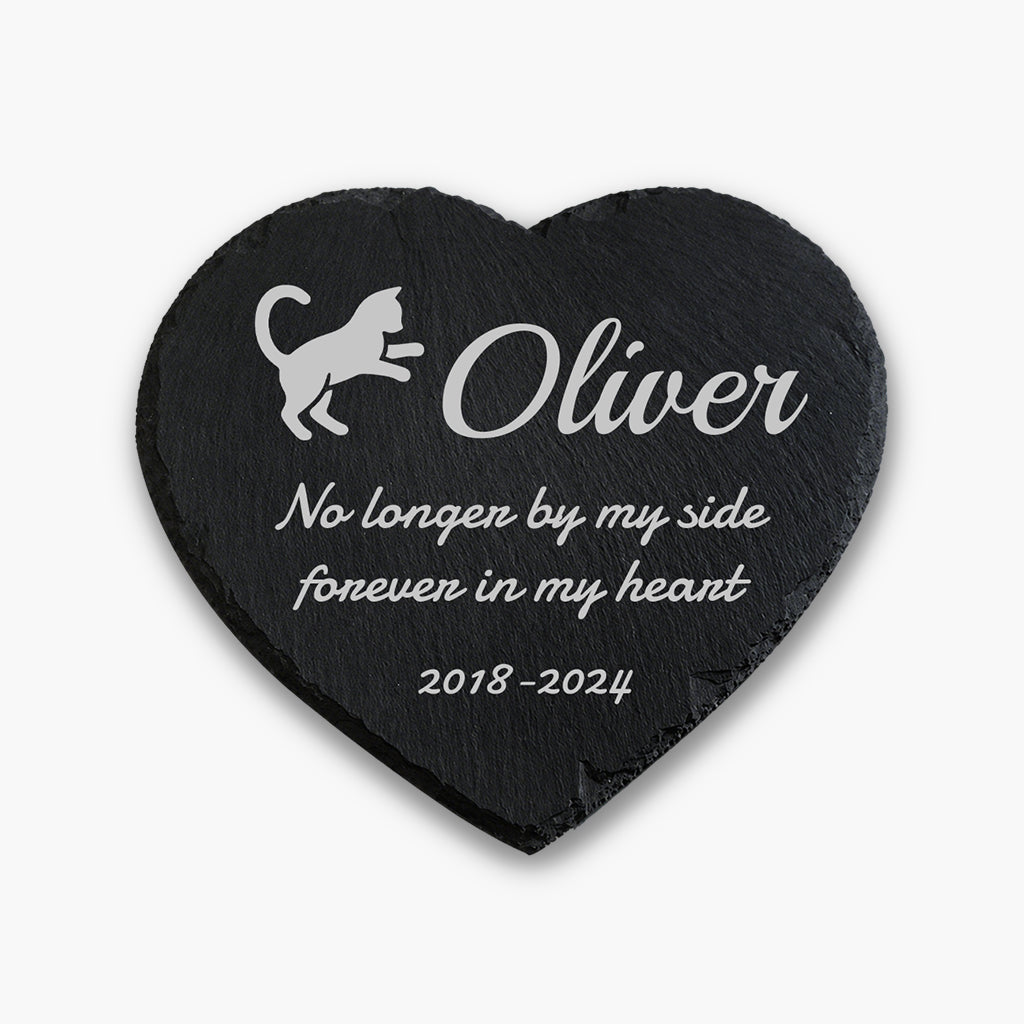 Cat memorial slate stone shown in small, medium, and large size options for comparison