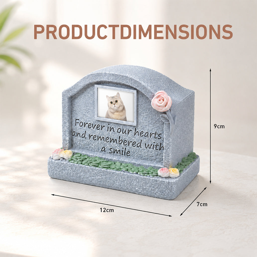 Cat loss keepsake resin figurine displayed on a shelf as a pet memorial home decor piece