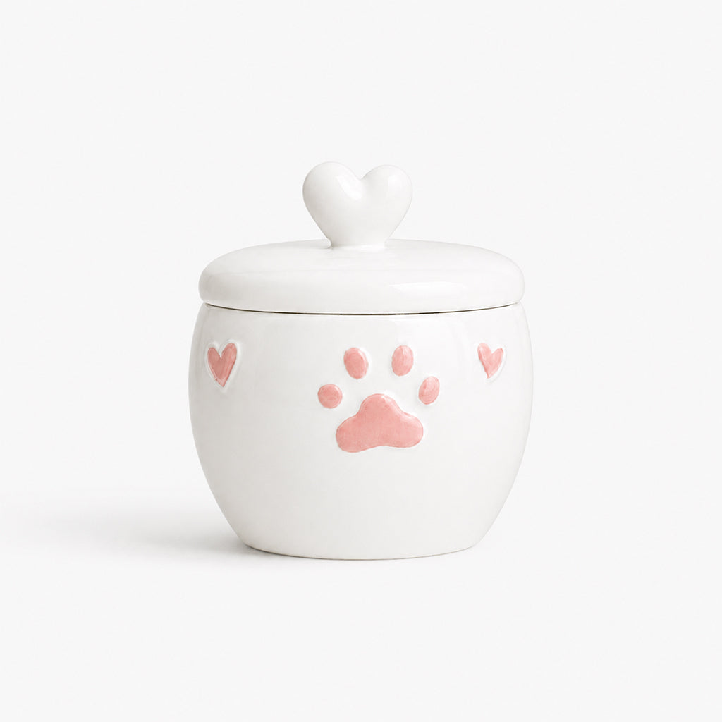 Packaging box for custom cat cremation urn with photo window ready for gifting