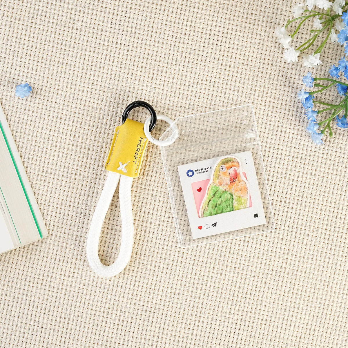 Custom bird portrait keychain gift idea for parrot lovers