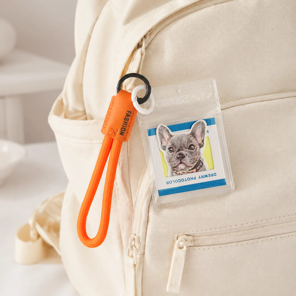 Custom Dog Portrait Keychain – Hand-Painted Watercolor Charm