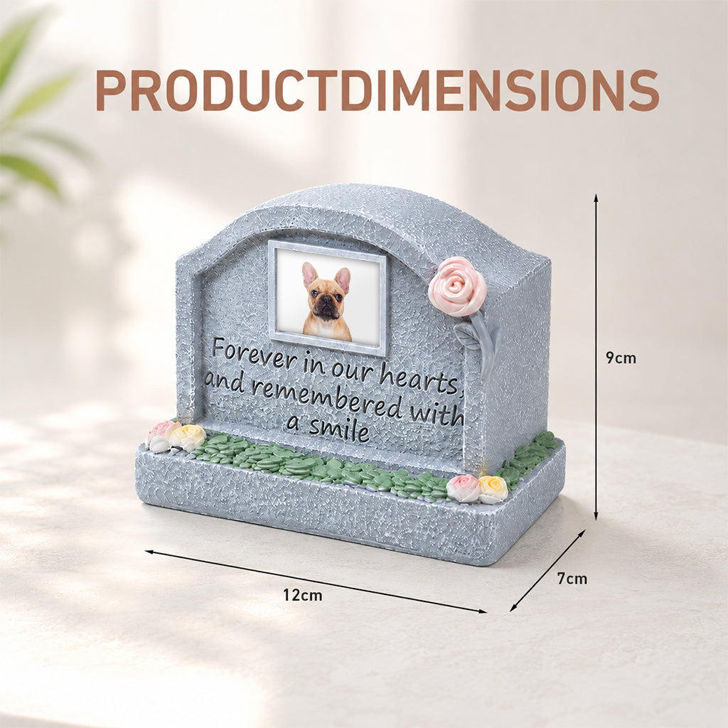 Dog loss keepsake resin figurine displayed on a shelf as a pet memorial home decor piece