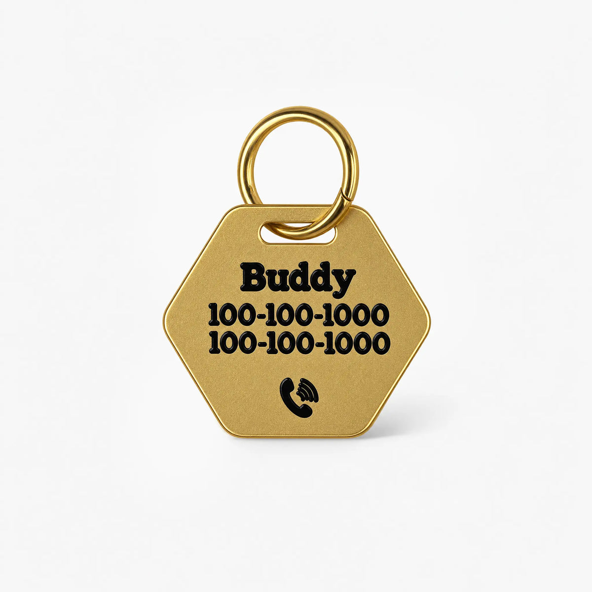 D20 Personalized Dog ID Tag – Gold-Tone Stainless Steel