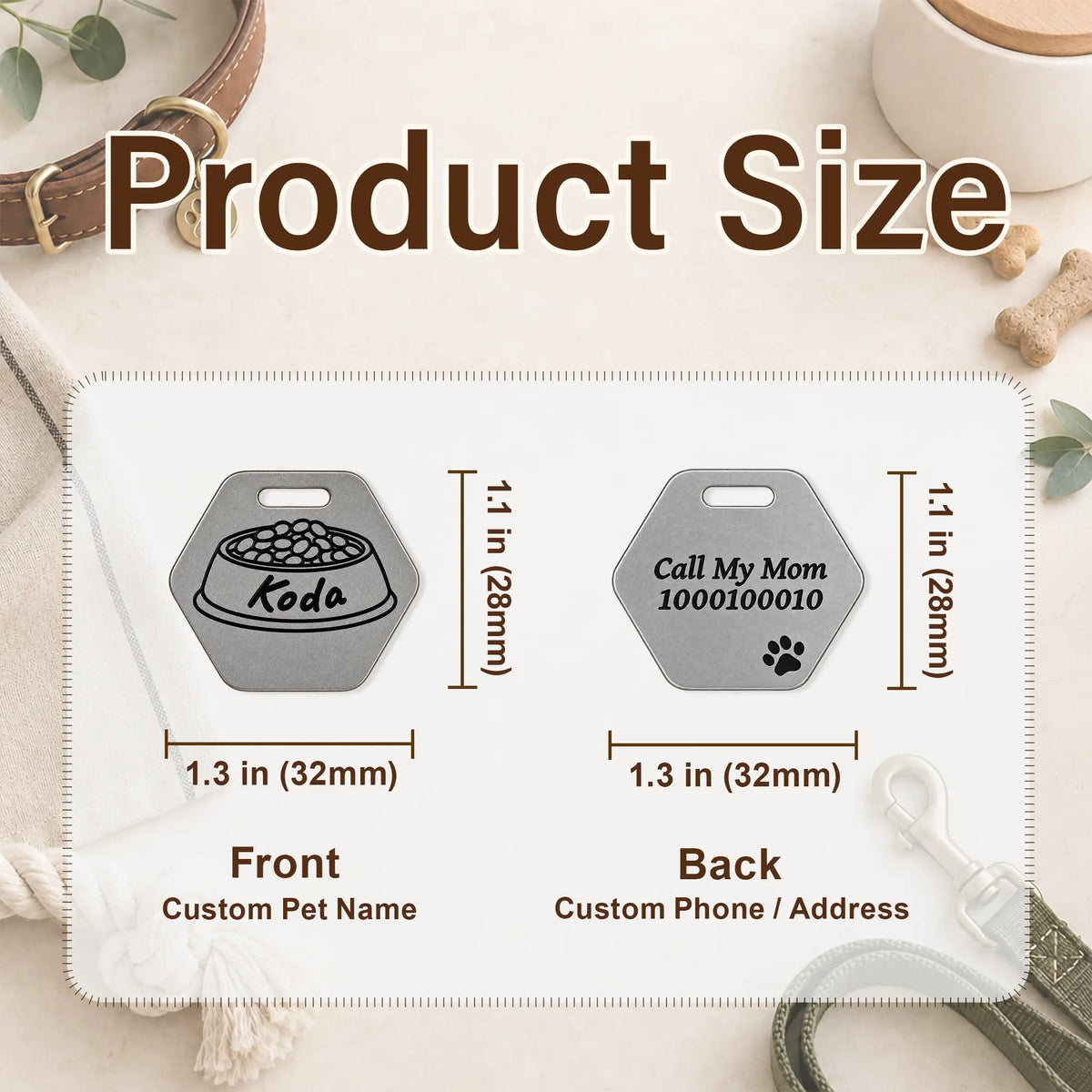 Dinner Time Personalized Dog ID Tag – Food Bowl Design