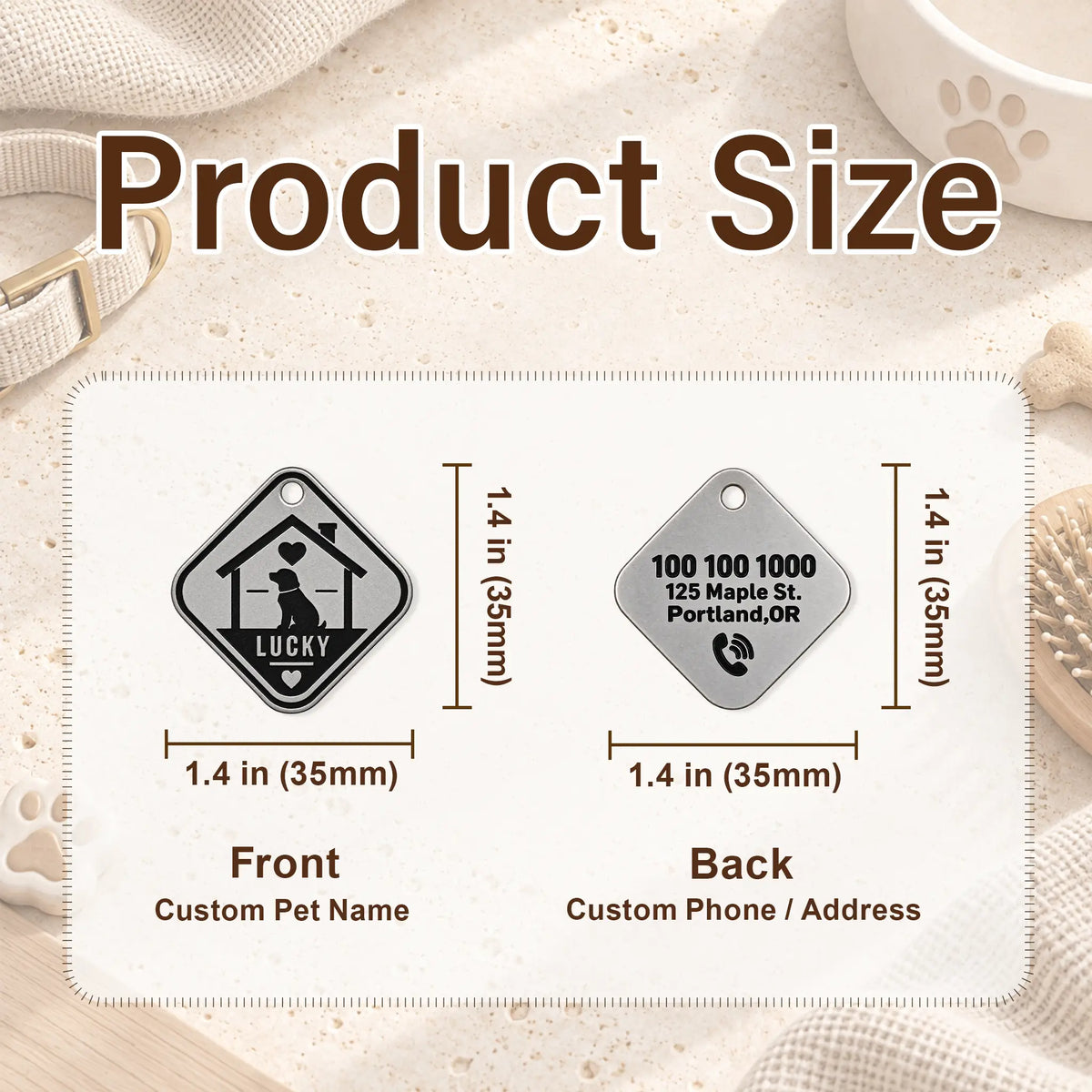 Forever Home Personalized Rescue Dog ID Tag – Stainless Steel