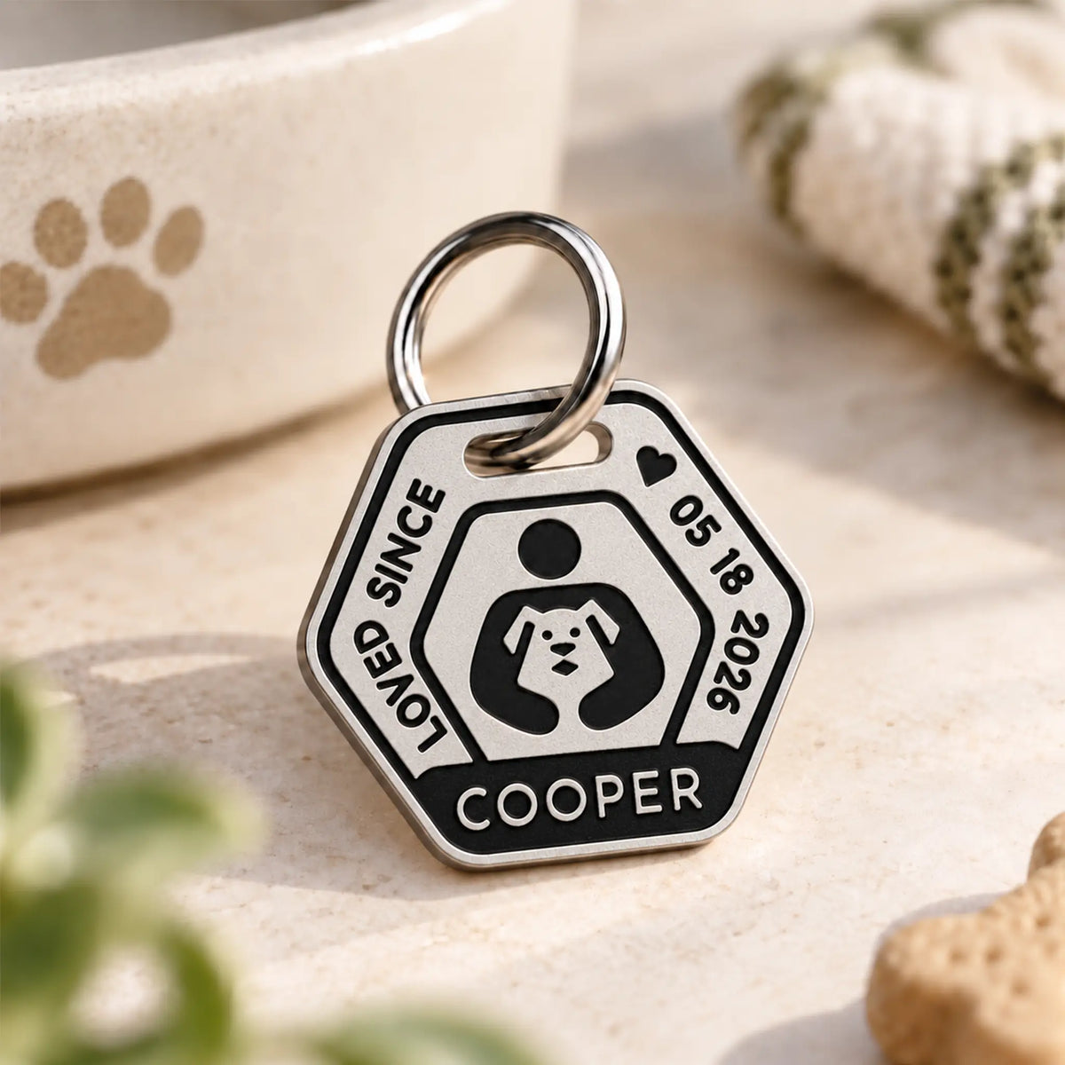 Loved Since Personalized Rescue Dog ID Tag – Stainless Steel