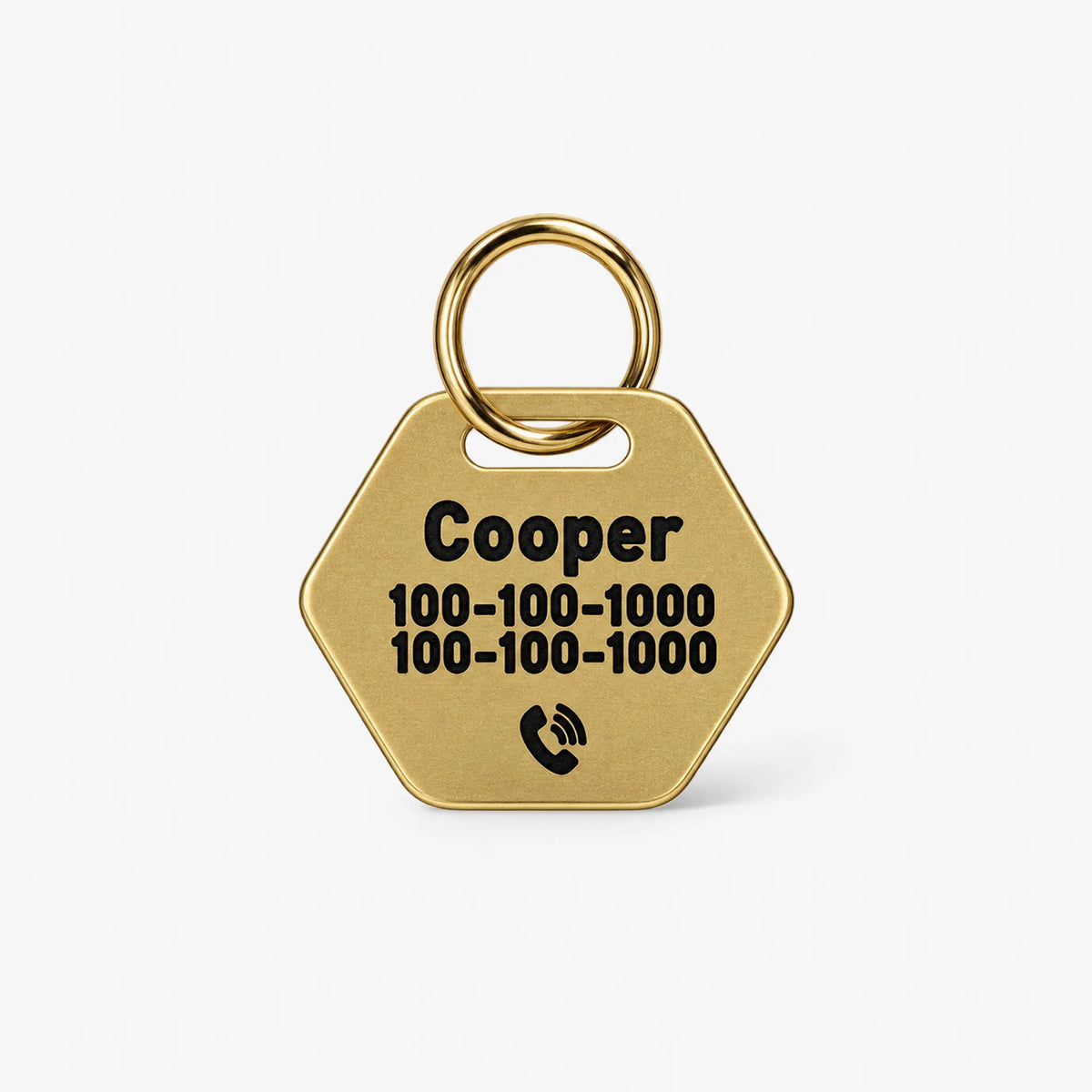 Lucky Dice Personalized Dog ID Tag – Gold-Tone Stainless Steel