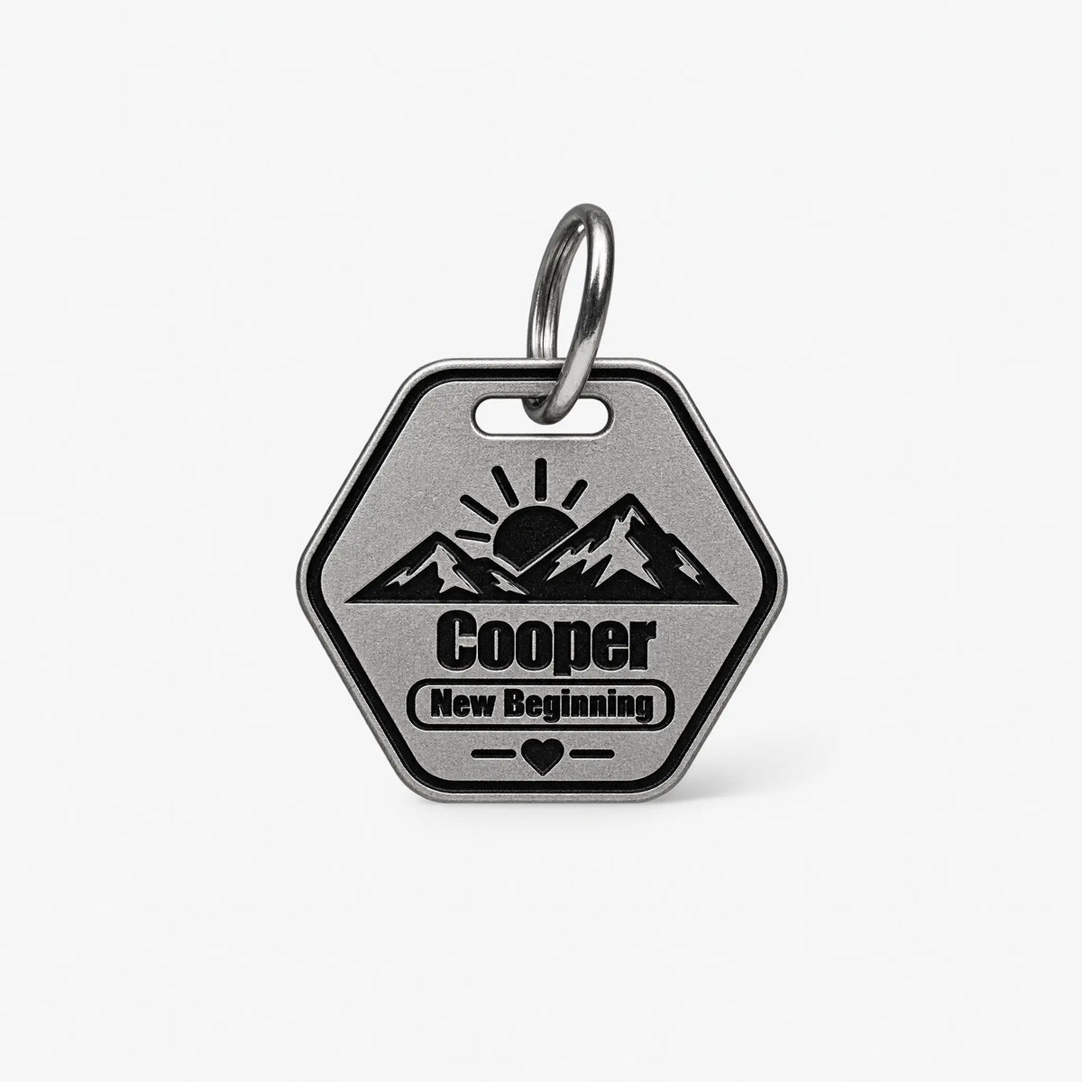 New Beginning Personalized Dog ID Tag – Mountain Sunrise