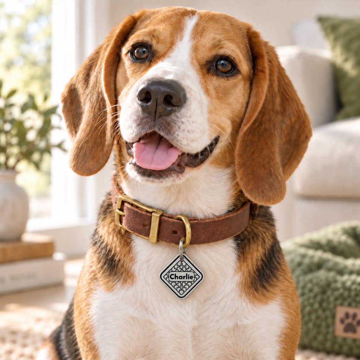Perfect Fit Personalized Dog ID Tag – Jigsaw Puzzle Design