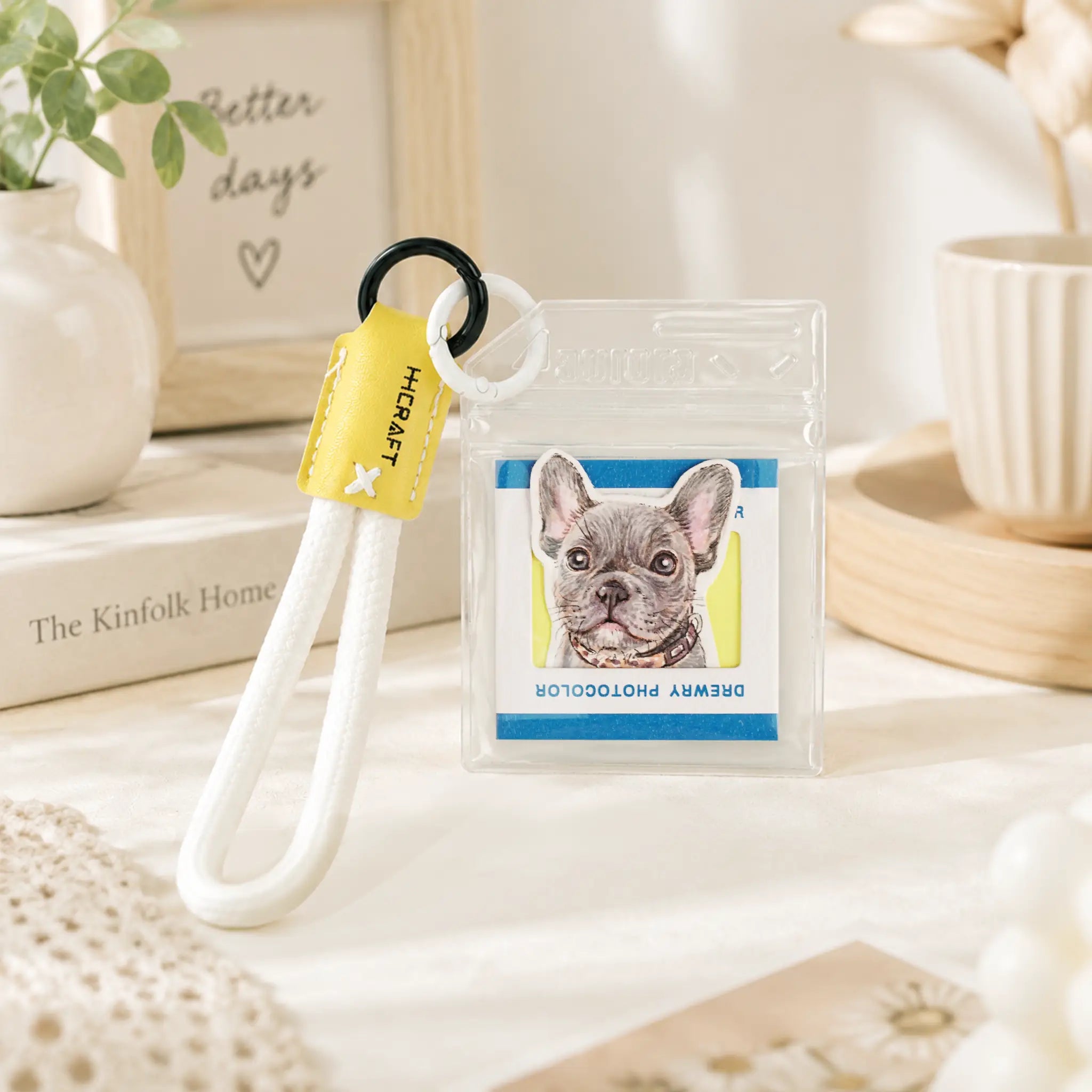 Custom Dog Portrait Keychain – Hand-Painted Watercolor Charm