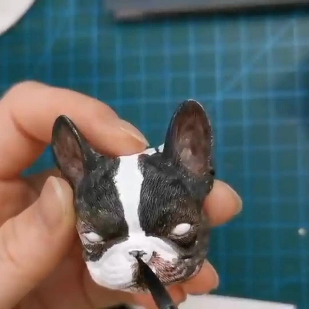 Custom 3D Pet Portrait Frame – Hand-Painted Sculpture of Your Dog