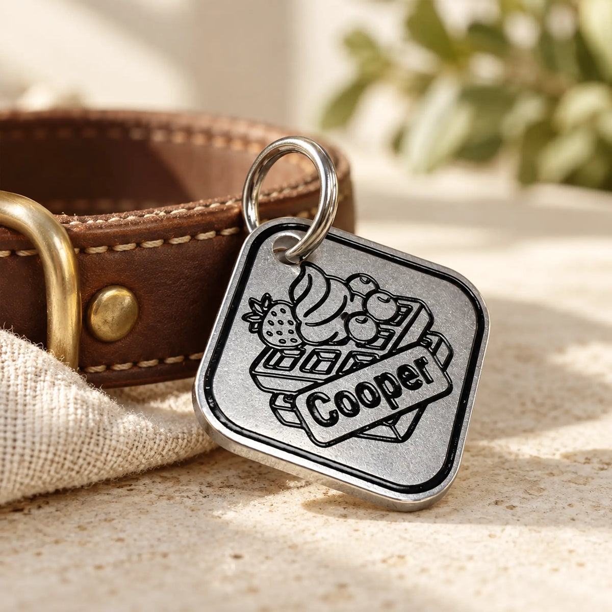 Sweet Treat Personalized Dog ID Tag – Silver-Tone Stainless Steel