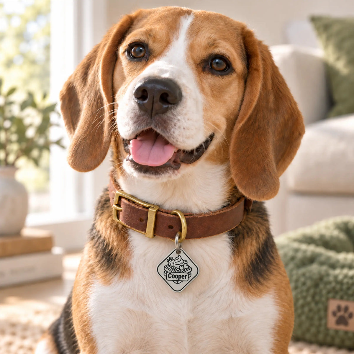 Sweet Treat Personalized Dog ID Tag – Silver-Tone Stainless Steel