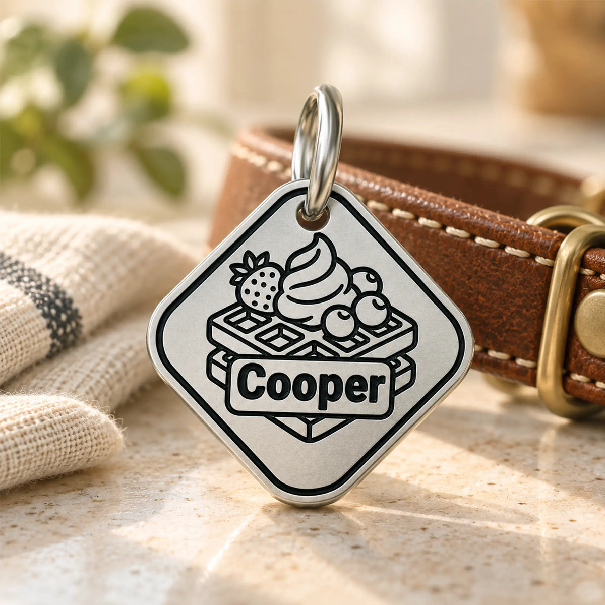Sweet Treat Personalized Dog ID Tag – Silver-Tone Stainless Steel
